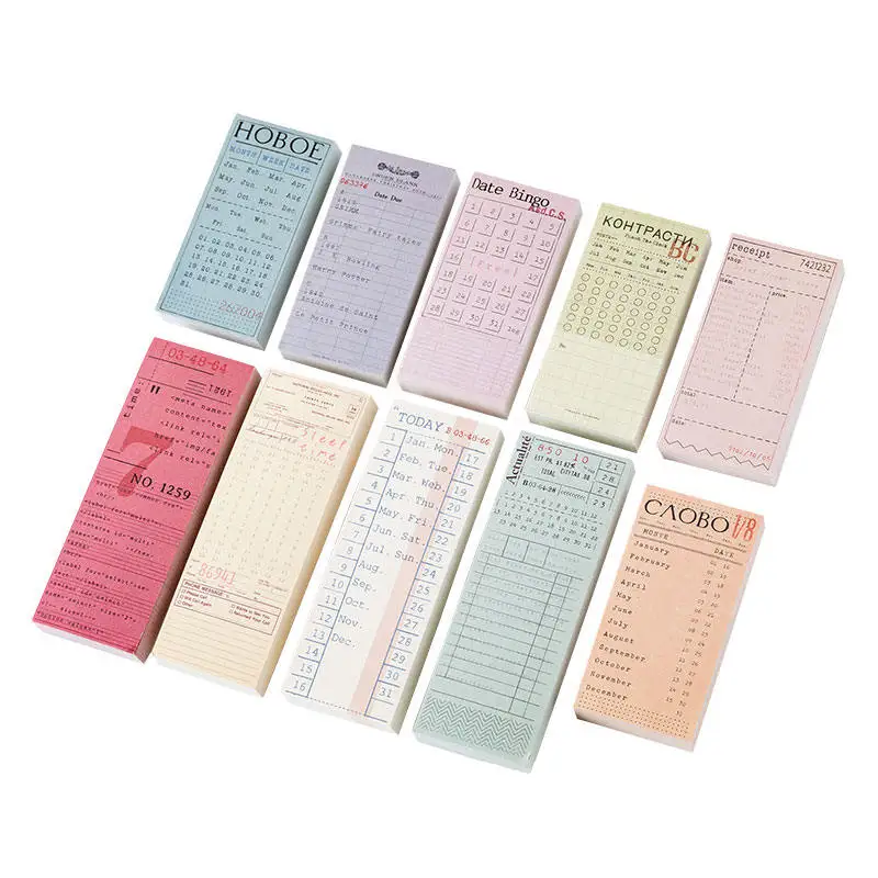 100 Pcs/Set City Notes Series Memo Pad Vintage Travel Ticket Bill Sticky Notes Mini Planner Stationery School Office Supplies
