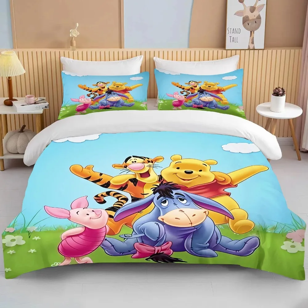 Imagem -02 - Disney Winnie The Pooh Bear Bedding Grupo Baby Bed Grupo Fronha Adulto Tampa da Cama Quarto Duvet Gift Pcs