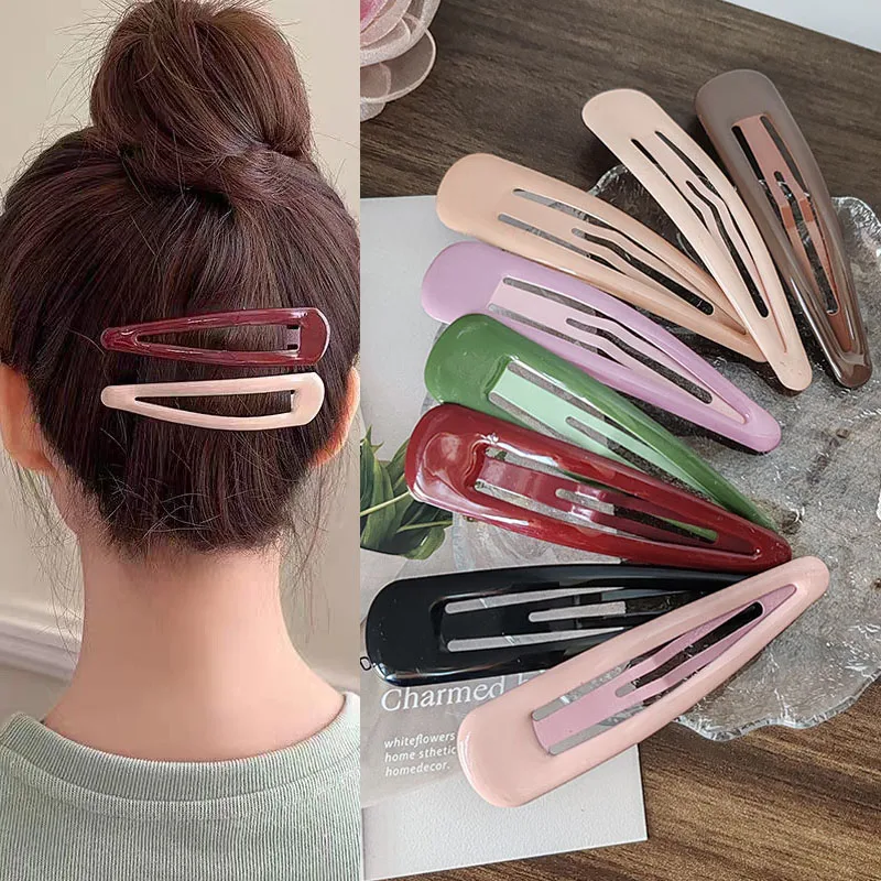 

10cm Good Big Alloy Colorful Solid BB Hair Side Clips Hairpin for Girls Women Childs Vintage Gift Korean Hair Accessories