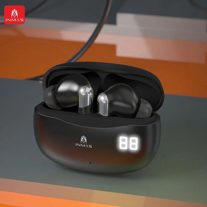 

INMAS New E3B ANC TWS Headphone Wireless Bluetooth ENC Headset In Ear HiFi Stereo Sport Gaming Earphone Active Noise Cancelling