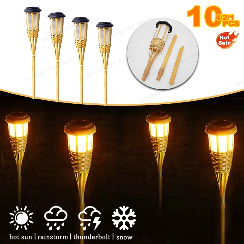 

Led Solar Garden Bamboo Light Lamp Flame Light Outdoor Waterproof For Fence House Pathway solar garden light 정원등 태양광 led