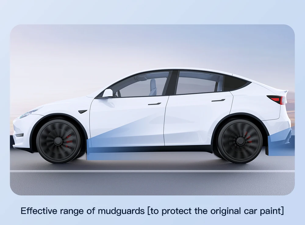 YZ Für Tesla Model 3/Y/YL Highland Juniper 2021-2026 Vordere und Hintere Spezielle TPE-Schmutzfänger Auto-Zubehör – Detail 4