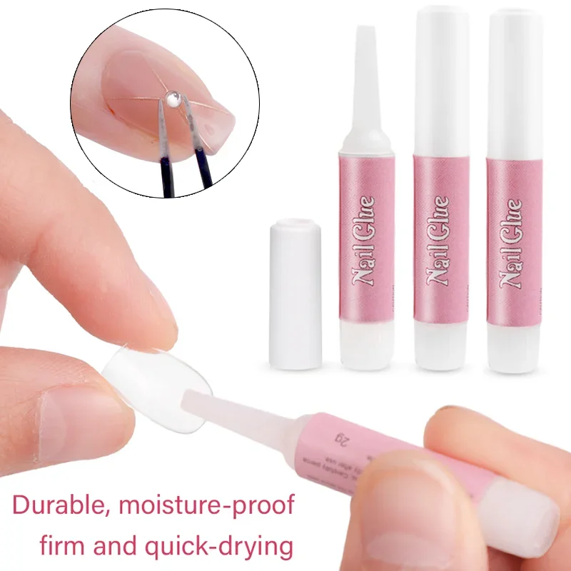 1/3/5PCS Nails Glue for Fake Nail Extension Professional Transparent Fast-Dry Acrylic Nails Rhinestone Adhesive Decoration Glue