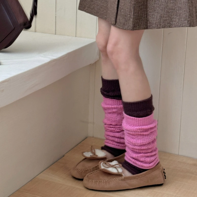 

Гетры женские с закрученным узором вязаные теплые чехлы для ног осень-зима японские однотонные длинные носки JK гетры чехол для ног