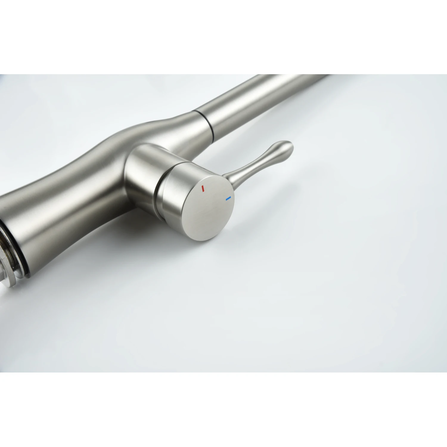 Pull-Down Single Handle Kitchen Faucet in Brushed Nickel