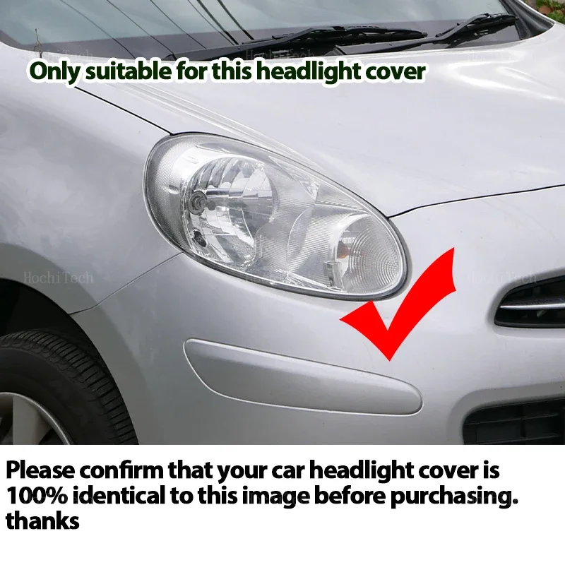 Headlight Lampshade Transparent Headlight Lens Left and Right Lampshade Cover For Nissan Micra March K13 Pre-facelft 2010-2015