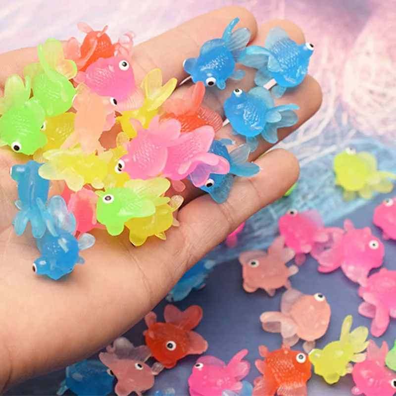 10/20/30pcs Mini Gold Fish Baby Bath Toys Soft Rubber Simulation Goldfish Decor Water Toy Fun Kids Boys Girl Swimming Beach Toys