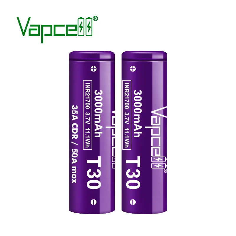 Batteria originale Vapcell T30 INR21700 3000mah CDR 35A Max 50A 3.7V Grado A 21700 Cella ricaricabile agli ioni di litio per torcia elettrica