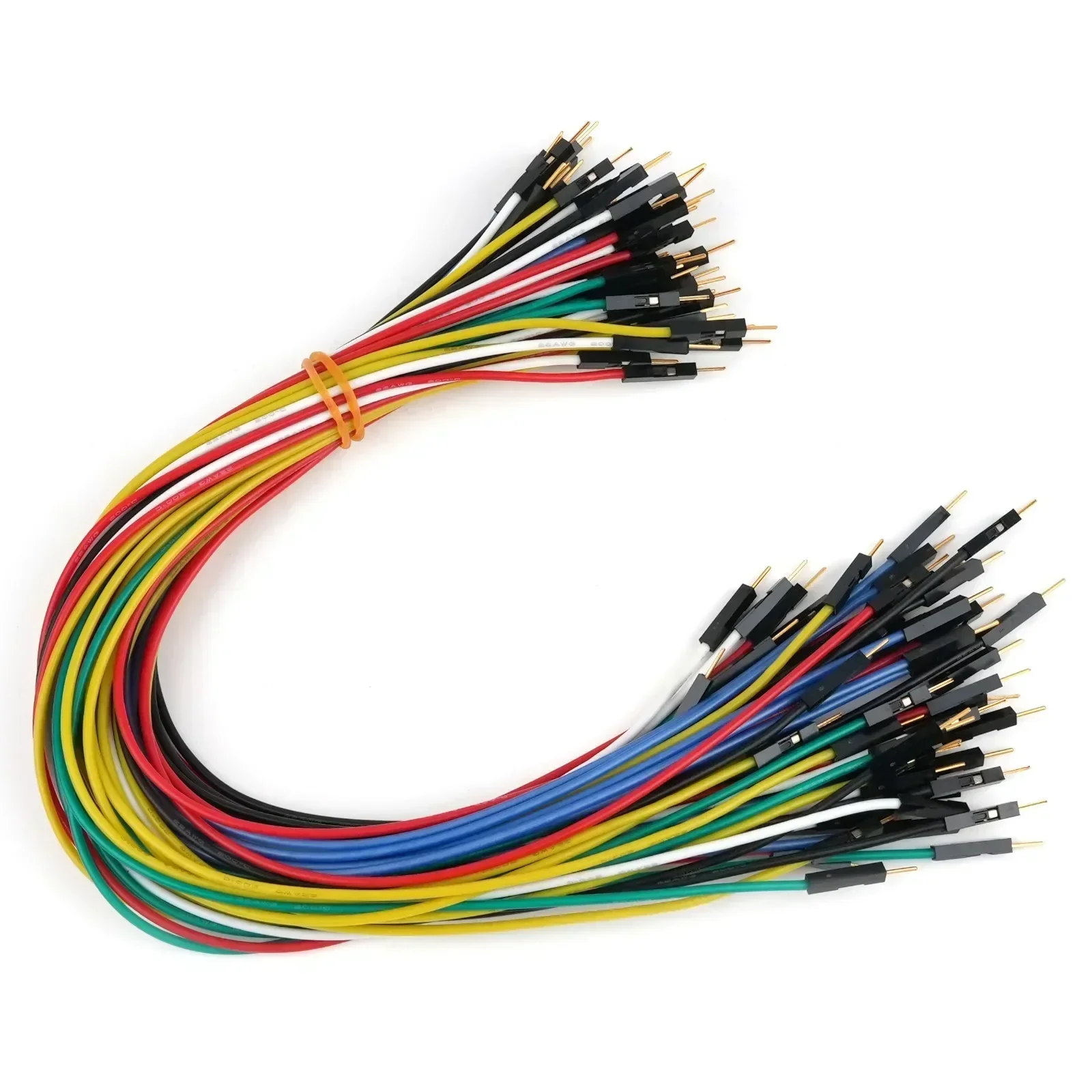 

Термостойкий силиконовый тестовый провод с 60 жилами, 22AWG, позолоченный, шаг 2,54 мм, 30 см, для электронных проектов (60 штук)