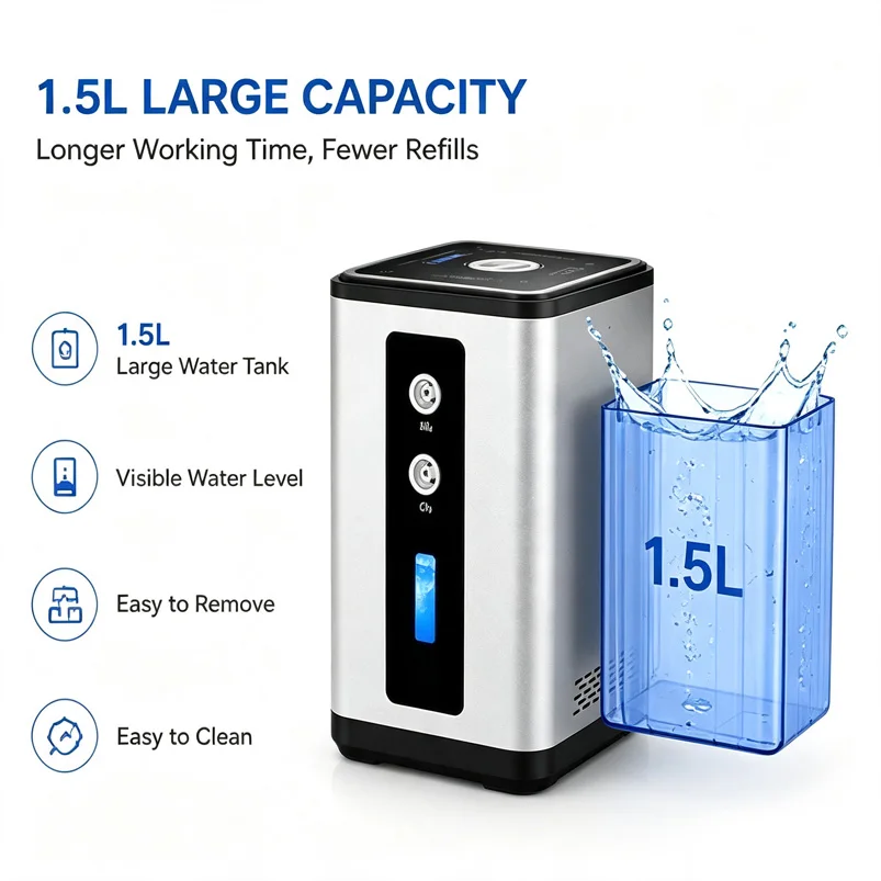 Suyzeko Hydrogen Therapy Machine 450ml/min H2 O2 Generator High Purity Molecular Hydrogen Inhaler Home Wellness Water Purifier