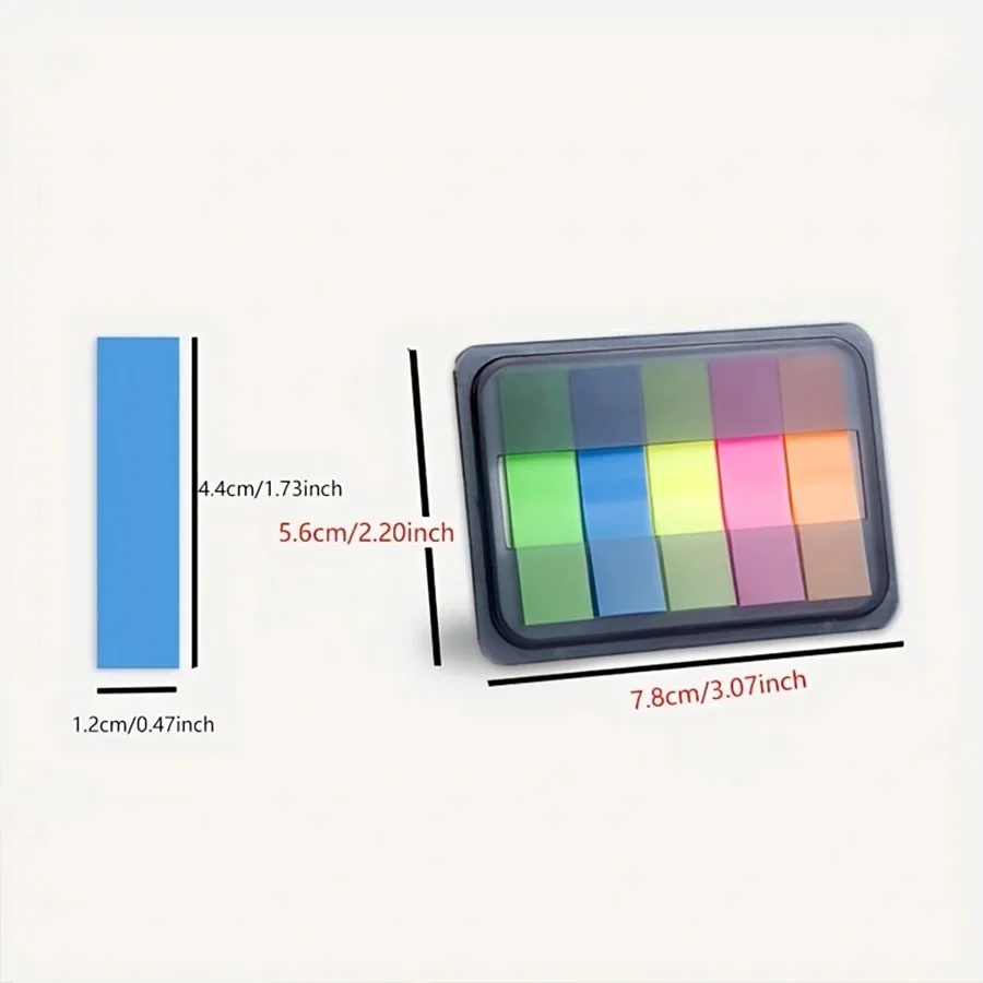 100 Sheets of Waterproof Colored Transparent Sticky Notes , Mini Self-Adhesive Post-it Pads For Planner Home & Office School