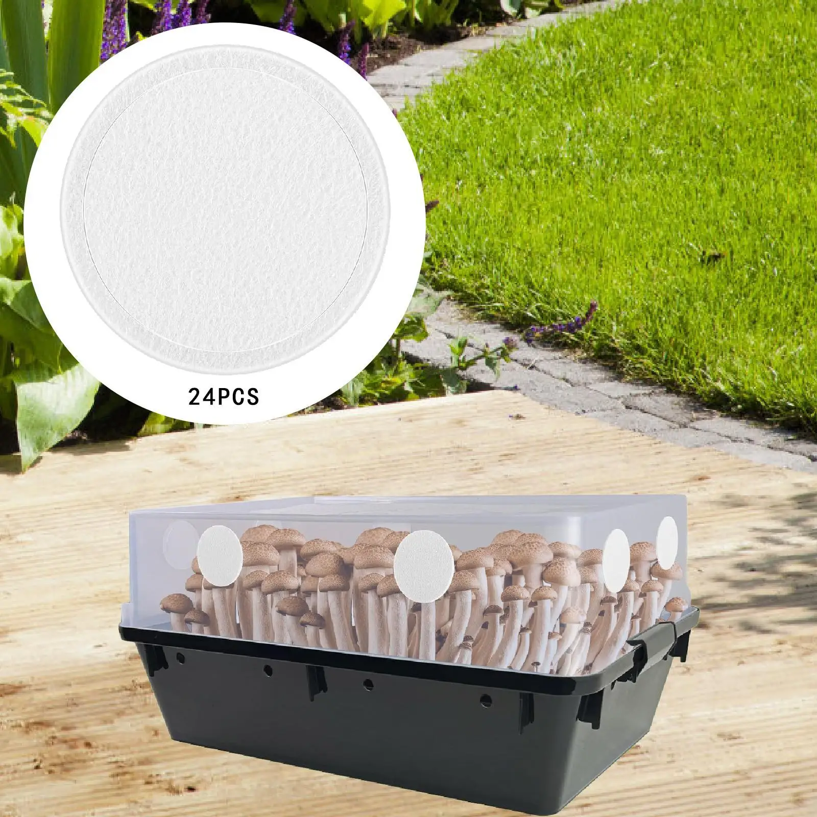 

24x фильтрующие диски Monotub, подушечки для фильтров для грибов, садовые, простые в установке аксессуары, принадлежности для выращивания грибов, фильтры Monotub