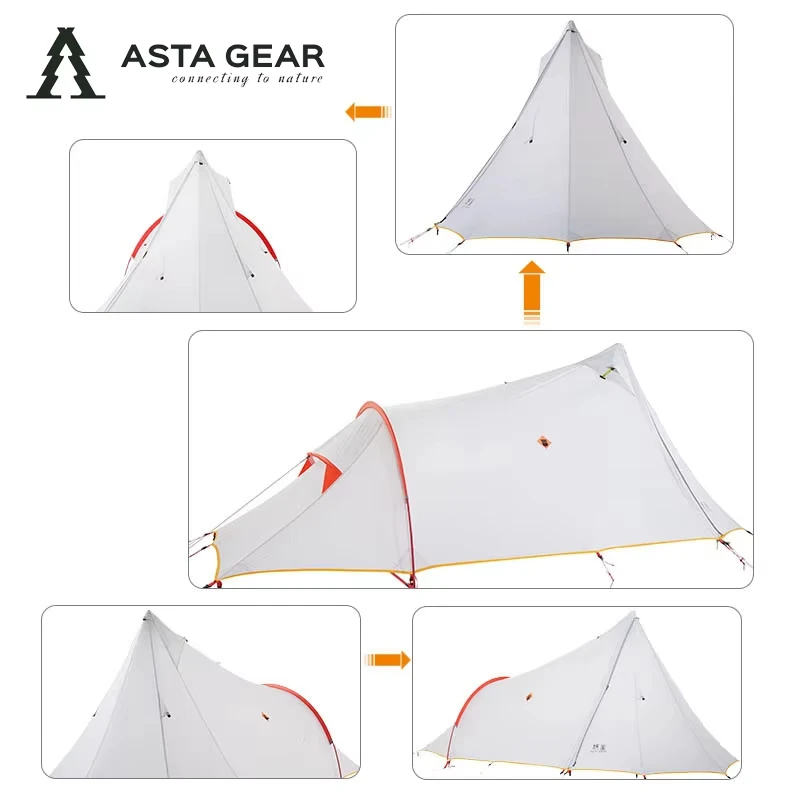 ASTA GEAR Hidden Mountain 1.5 person camping tent Tunnel tower Tunnel tent Pyramid tent