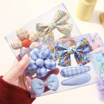 เด็กสาวผม Bangs ชุดกิ๊บติดผมดอกไม้โบว์กระต่ายเจ้าหญิง Hairpin สําหรับเด็กวัยหัดเดินสดคลิปด้านข้างเด็กอุปกรณ์เสริมผม