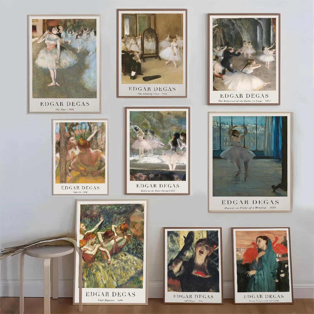 Impressionist Masterpiece Edgar Degas Ballerina Dancer Classic Vintage Posters Vintage Room Bar Cafe Decor Nordic Home Decor