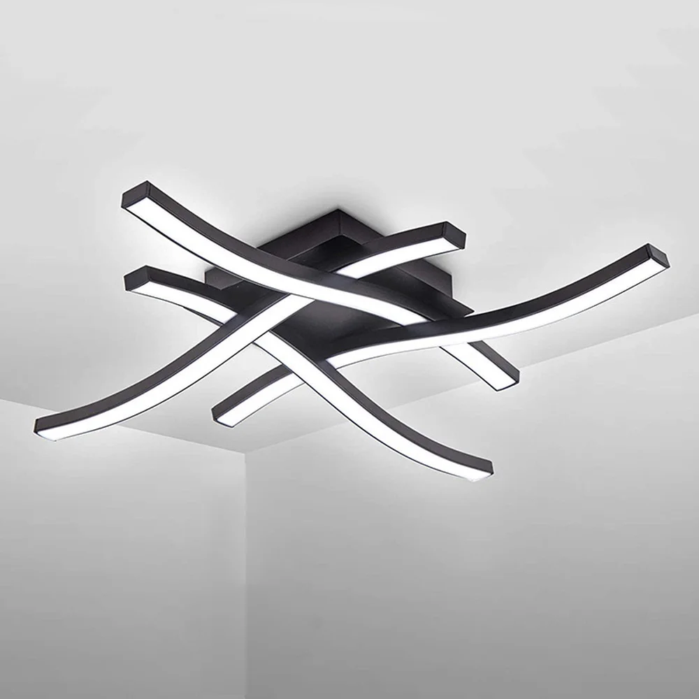 

24W LED Modern Ceiling Lamp For Living Room Bedroom Interior Lighting Kitchen Forked Shaped Design Ceiling Lights Chandelier