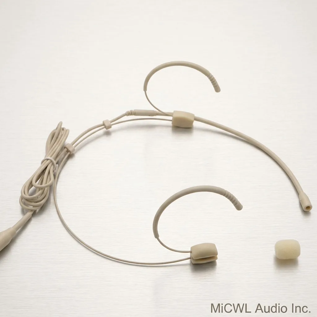 ACT1500 Dual Earset Hooks Headset Microphone for MiPro Mini TA4F Lock Wireless BeltPack Transmitter System
