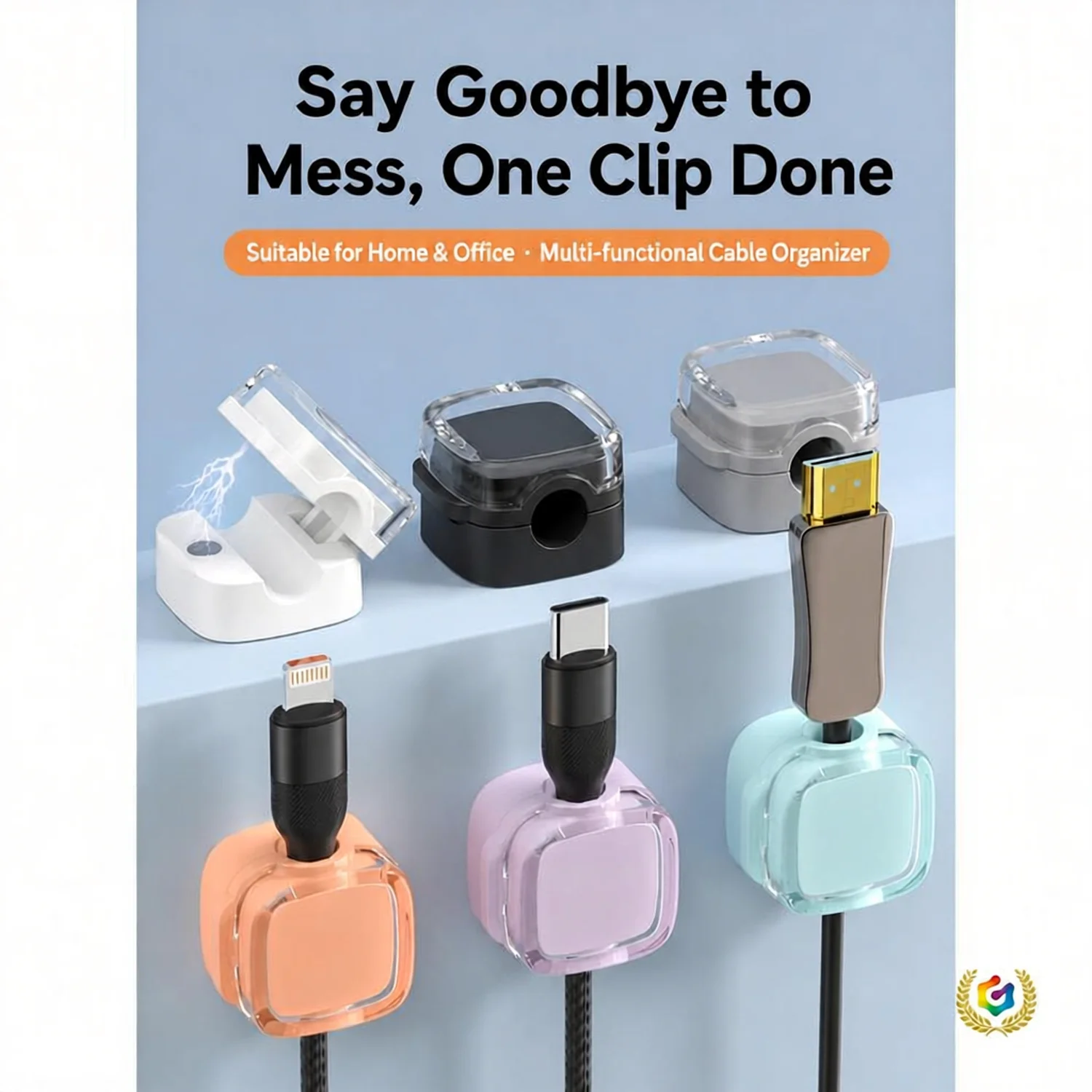 MUSENUOIS Magnetic Cable Clips,Adhesive Cord Organizer Wire Holder,Desk Nightstand Office Car Wall Phone Charger Cord Management
