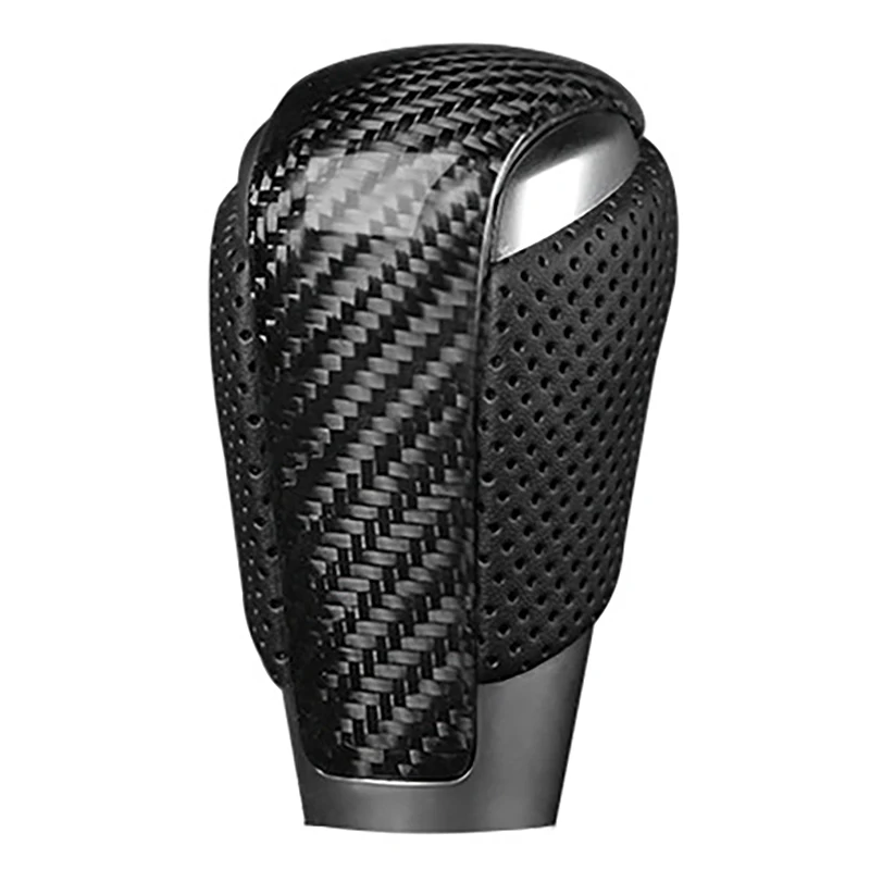 

Carbon Fiber Leather Gear Shift Knob Gear Head Shift Knob Cover Modified Replacement for Mazda Axela CX-5 Atenza