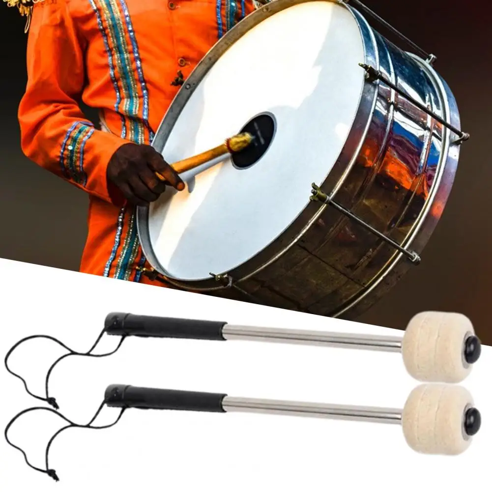 Instrument Sticks Flexible drum hammer Lightweight Ergonomics Handle High Quality White Classic Metal Drum Stick with Rope
