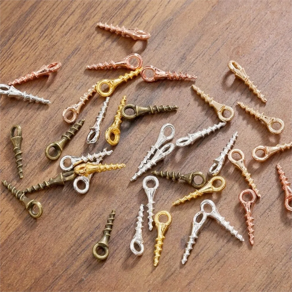 100Pcs Metal Alloy Single Hole Screw Connector For DIY Bracelet Necklace Pendant Tools Accessories Handmade Jewelry Making