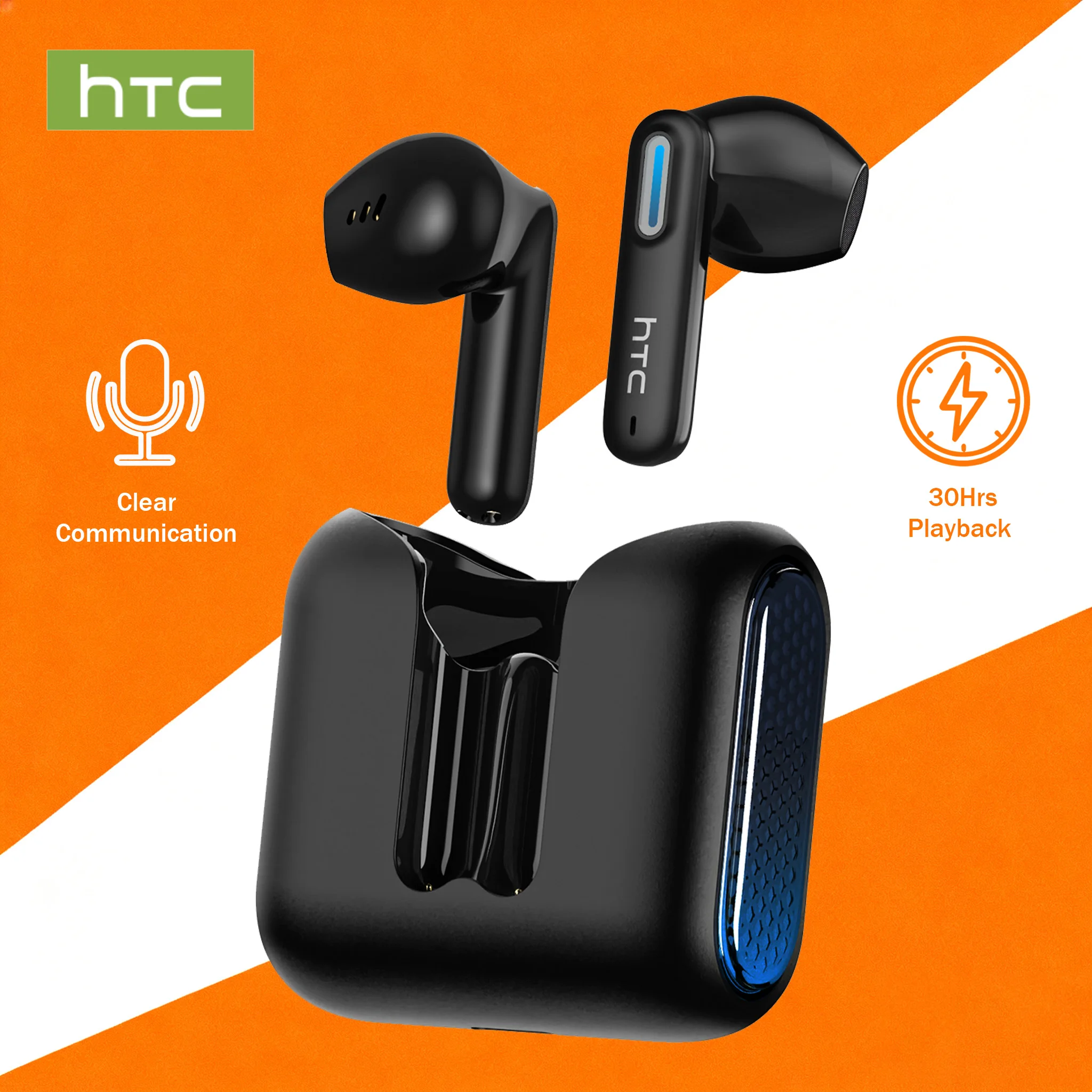 سماعات بلوتوث لاسلكية HTC سماعات ألعاب منخفضة الكمون USB-C تشغيل 30 ساعة سماعات أذن مريحة مع ميكروفون لإلغاء الضوضاء