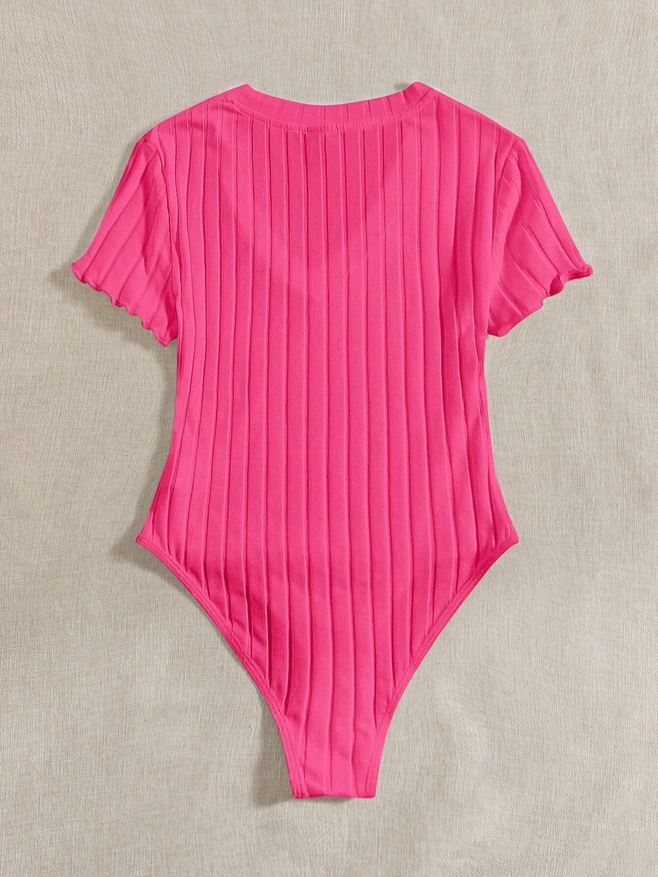 Neues kurzärmeliges, schmales T-Shirt mit V-Ausschnitt, sexy und vielseitiger, eng anliegender Jumpsuit. – Detail 10