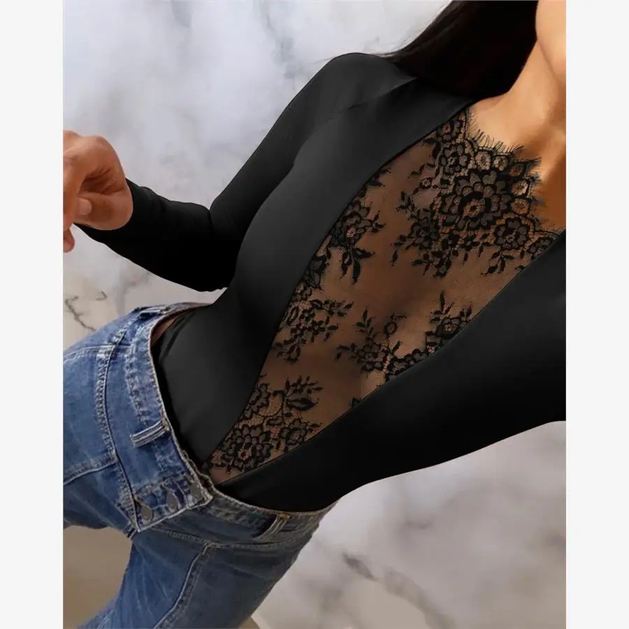 

Faionable сексуальный кружевной комбинезон с высокой талией, украшенный бриллиантами, уличный женский цельный костюм из Thiened из полиэстера