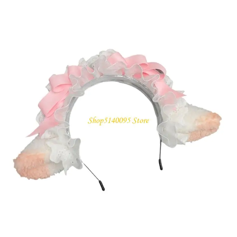 DXAE Sang Trọng Thịt Cừu Băng Đô Quấn Tóc Thú Phụ Kiện Tóc Dành Cho Phụ Nữ Sử Dụng Hàng Ngày Trang Phục Sự Kiện