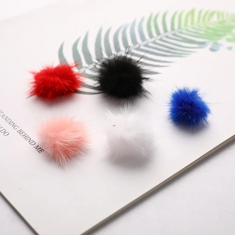 10PCS Nails Art 3D Decorations Mini Pom Poms Mink Fur Ball DIY Pompones Accessorie For Ring Keychain Shoes Hats Sewing Supplies