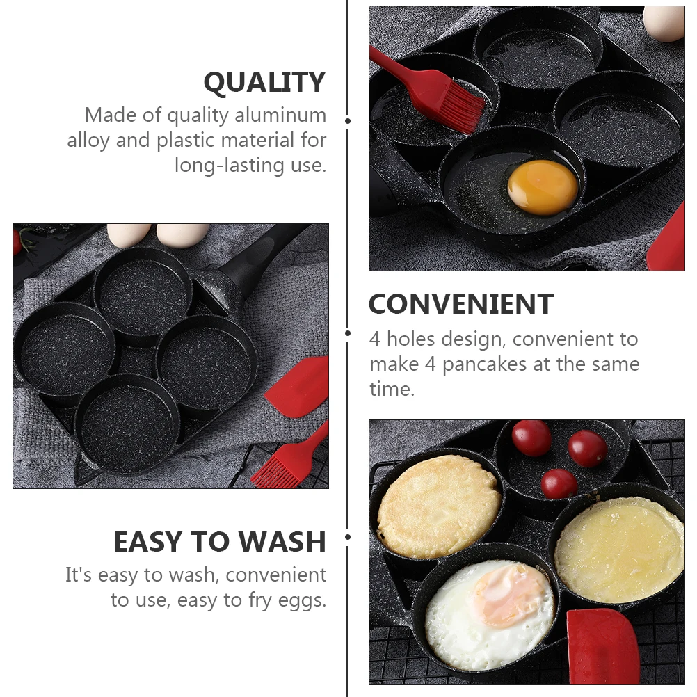

Fried Mold 4 Holes Nonstick Aluminum Non Stick Egg Pans Easy Wash Cooking Tool Egg Pans Kitchen Accessory Skillet Pan
