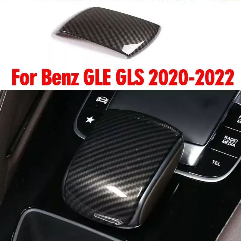 For Benz GLE GLS 2020-2022 Inner Gear Shift Knob Decor Cover Trim Carbon Fiber