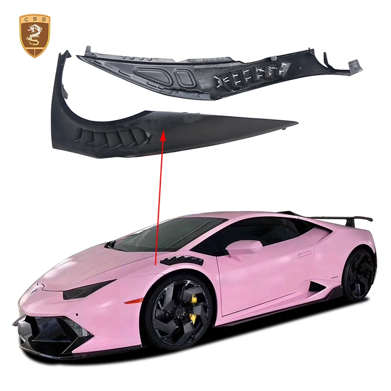 

For Lamnorghini Huracan LP610 LP580 LP640 EVO Vor Style Car Front Side Fender Flare Half Carbon Fiber Exterior Side Fender Vents