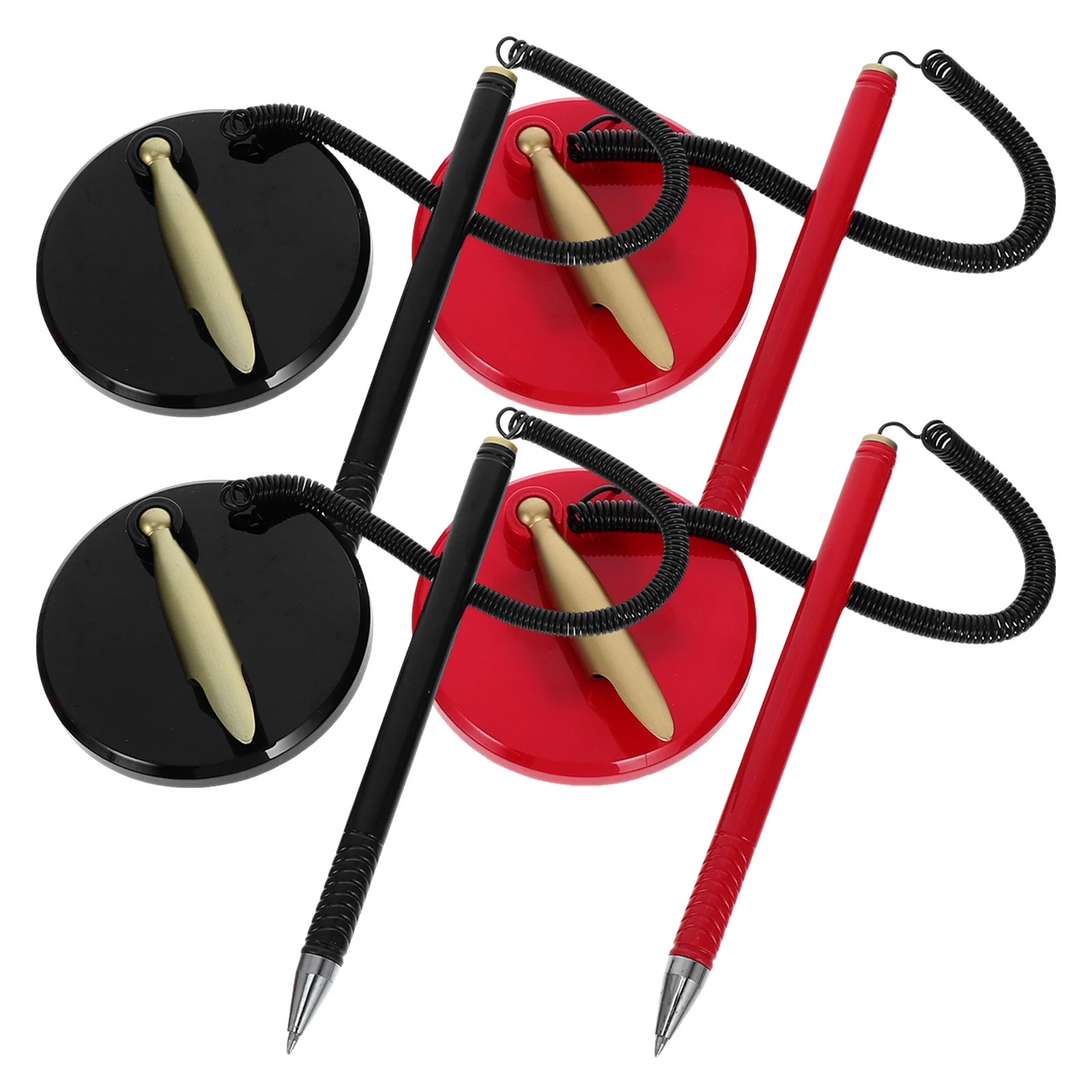 

4Pcs Business Signing Pen Set with Round Base Desk Ballpoint Pens for Wedding Guest Book Reception Pens