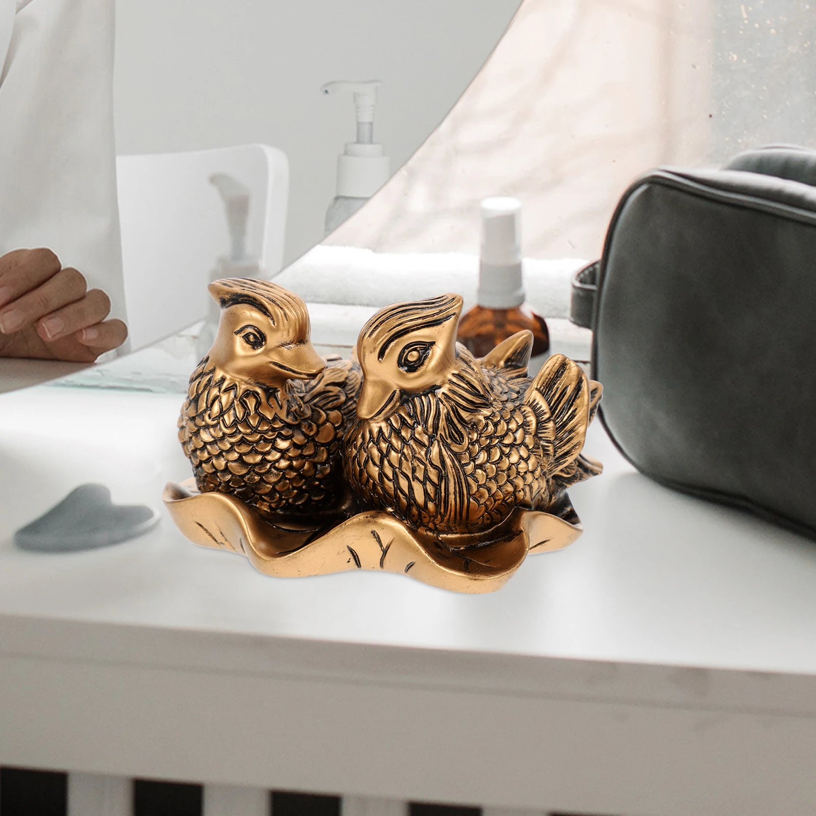 

Desktop Resin Ducks Sculpture Home Decor Wedding Gift for Couples Love Birds Ornament 50Th Anniversary Decoration