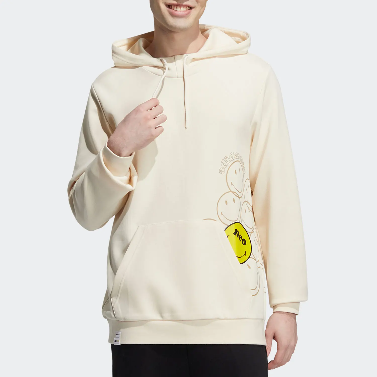 

Adidas genuine NEO unisex smiley face printed casual hooded sweatshirt HE7956