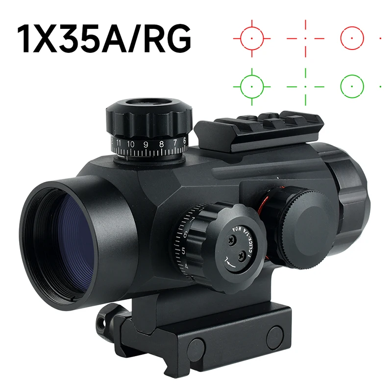 Tactical 1X35 Red Dot Sight Hunting Optical RifleScope Airsoft Accessories Spotting Scope for Pistol  Rifle Hunting 20mm Rail