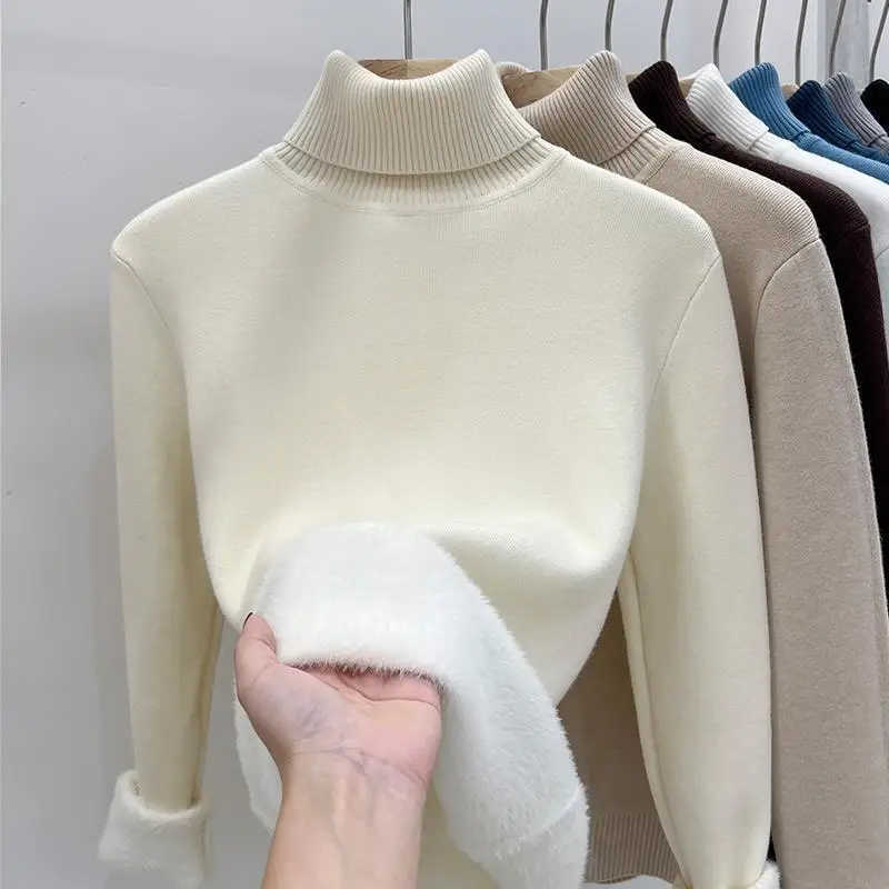 Women's Gradient Color Turtleneck Pullover Sweater Long Sleeve Knit Top Elegant Versatile Trendy Casual Commute Office Sweater