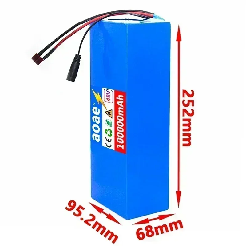 48V lithium battery electric bicycle lithium-ion battery 18650 100Ah 13S5P, EBIKE 2000W, with 30A BMS charger+free shipping