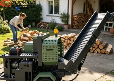 

30T Log Processor Automatic Firewood Processor Wood Cutter Machine Log Splitter Engine Wood Processor Firewood Splitter