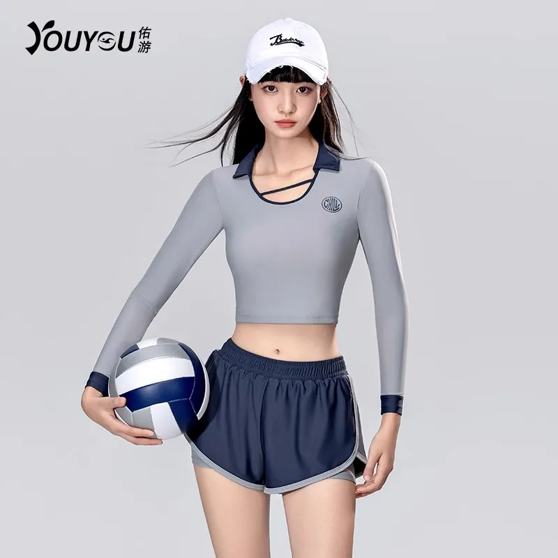 2024 New Women's Swimwear Slim and Slim Professional Swimming Specialized Sexy Long Sleeve Swimwear