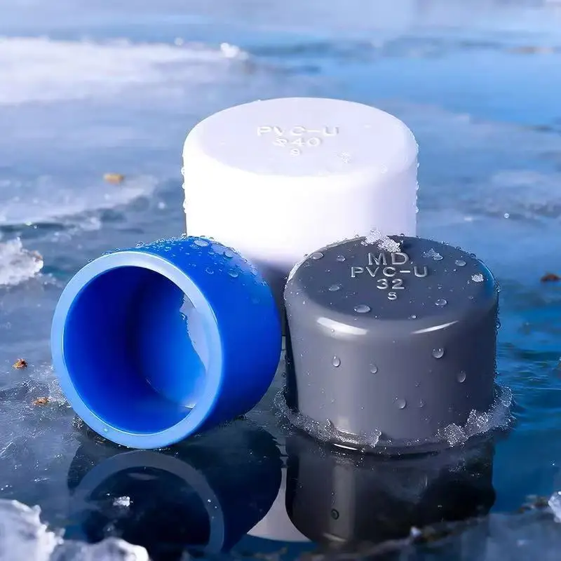 16/20/25/32/40/50/63/75/90/110/125/140/160/200mm PVC Pipe Plug Cap Female Tube Cover White Blue Grey Drainage Pipe Protect Cover