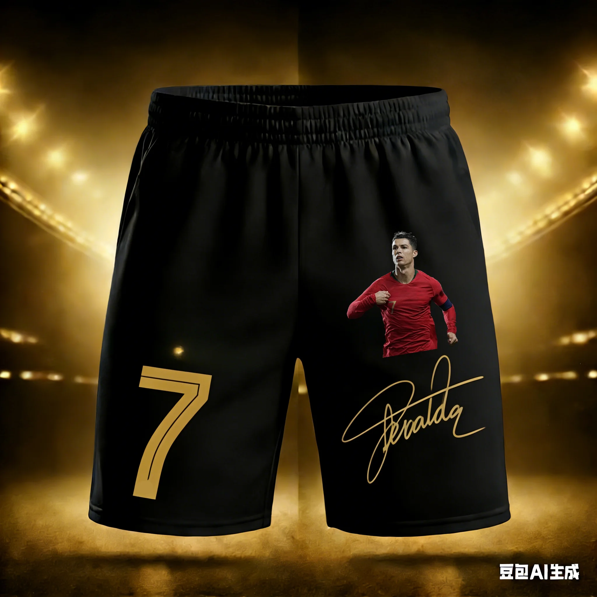 Heiß begehrte Sommer-Mode: Neue AI Ronaldo Nr. 7 3D Fitness-Trainings- und Wettkampf-Schnelltrocknende Sportshorts für Herren in Übergröße