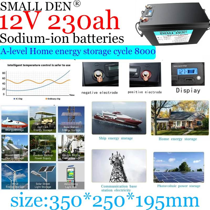 بطارية جديدة من الصوديوم أيون 12 فولت 230 أمبير في الساعة محطة طاقة تخزين الطاقة الخارجية للتخييم وشحن سريع RV شاحن 12.8 فولت + 15.6 فولت #1