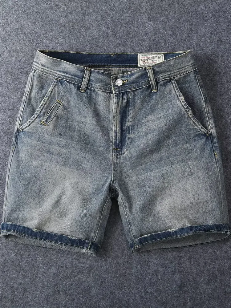 

Летние мужские узкие прямые джинсы из чистого хлопка в стиле ретро, повседневные узкие прямые джинсы со средней талией на молнии для мальчиков-подростков, модный тренд