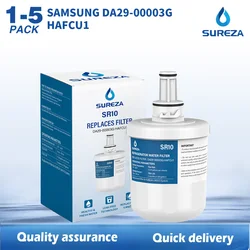 DA29-00003G Refrigerator Water Filter Replacement for Samsung Aqua-Pure Plus DA29-00003F DA29-00003B HAFCU1 RFG237AARS, 1-5 PACK