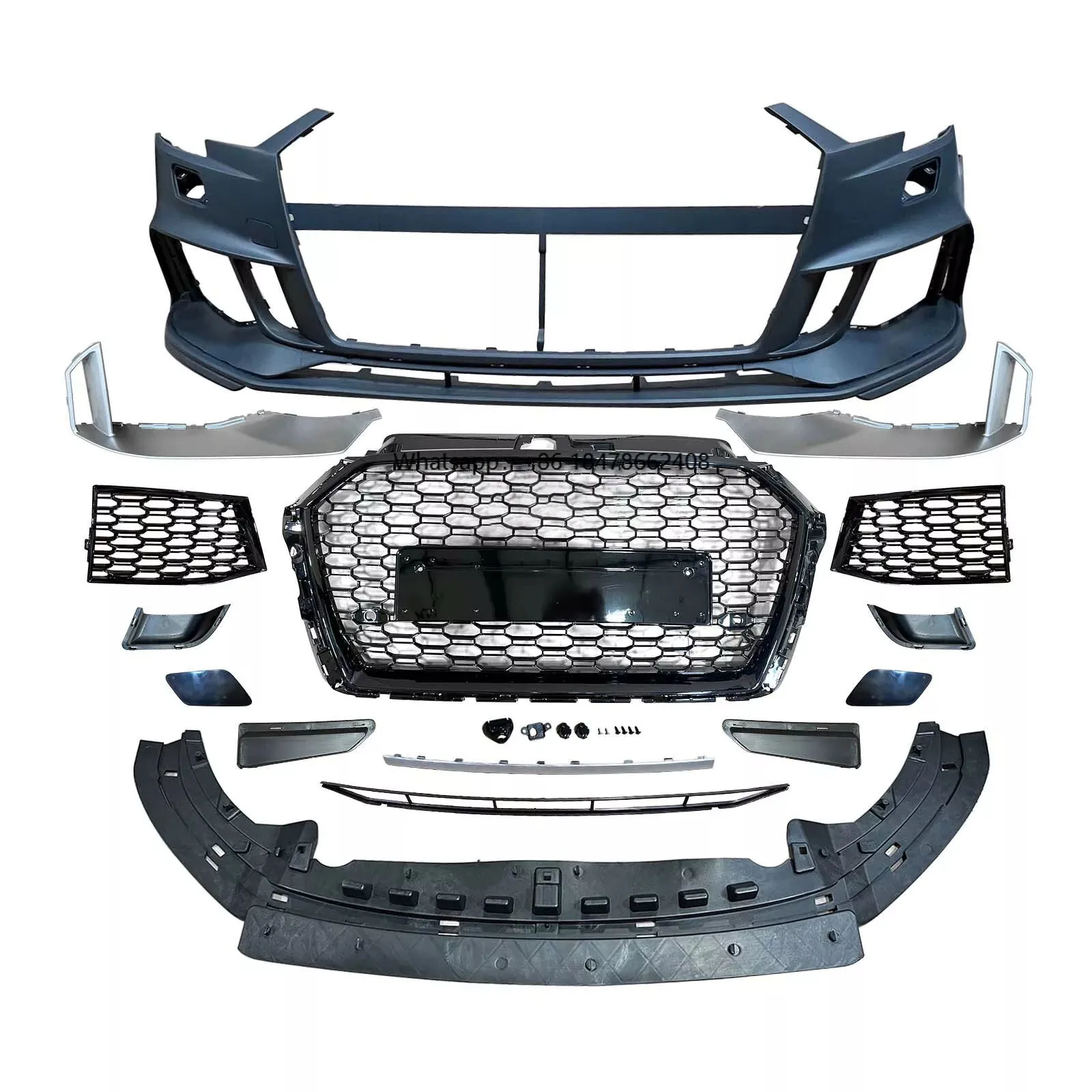 

Factory Car Bumper A3 S3 Upgrade Rs3 Style Front Bumper Cover With Grille For 2017 2018 2019 A3 S3 Sedan Hatchback Body Kit