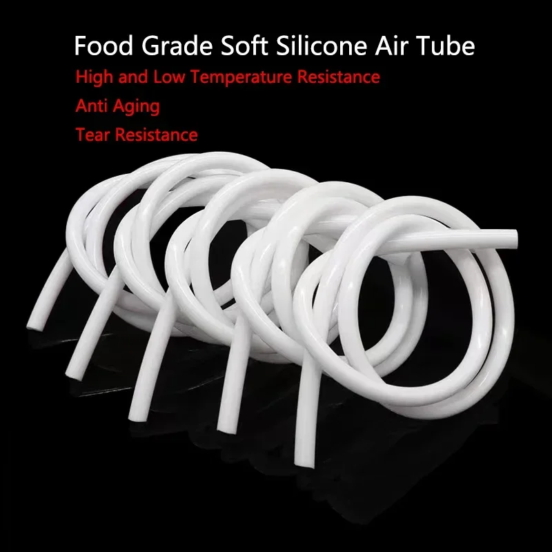 1m/3m/5m/10m/20m Soft Silicone Aquarium Oxygen Pump Hose Air Bubble Stone Aquarium Fish Tank Pond Pump Tube Food Grade Material