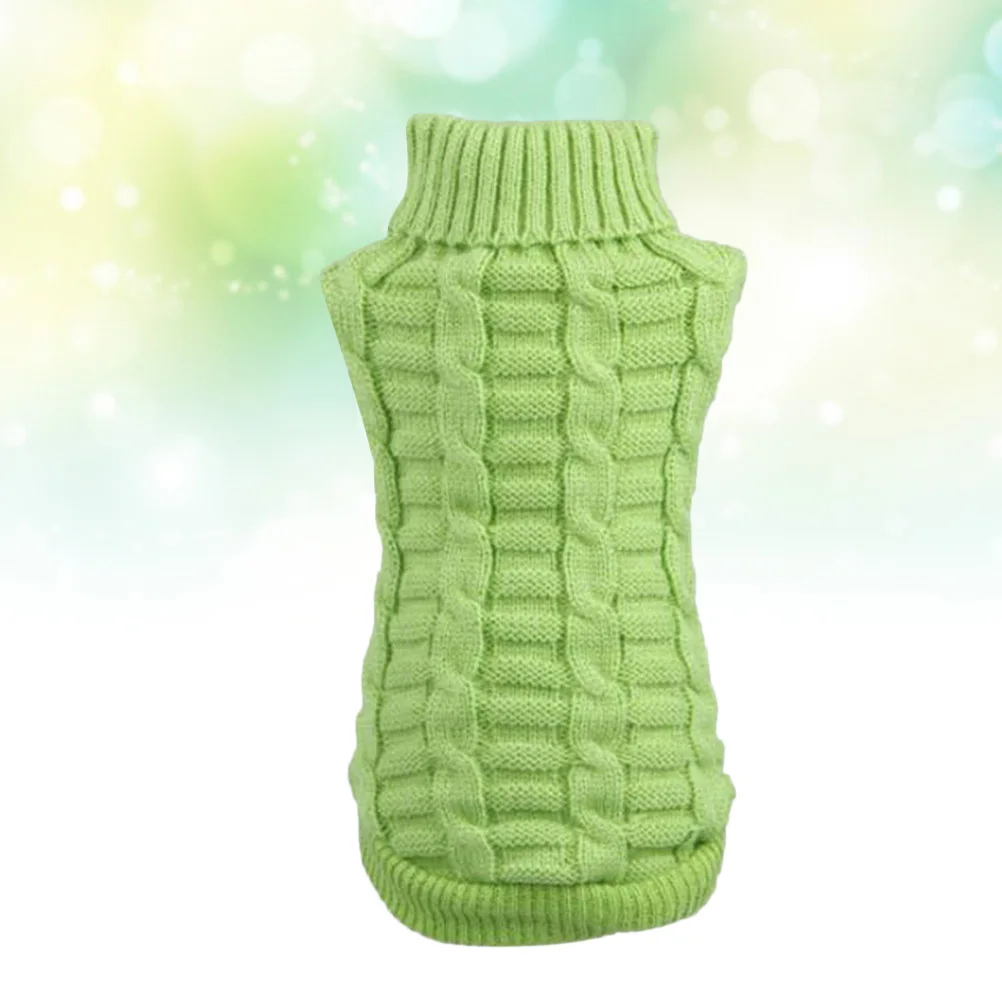 

Dog Sweater Warm Autumn Winter Solid Color Green Size 2xl Comfortable Pet Clothes for Small Dogs Outdoor Activities Party