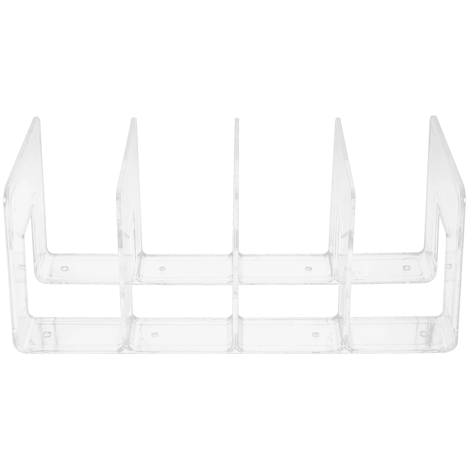 

4 Grid Rack White Desktop File ganizer Bookend Stand Storage Shelf For Desktop Document Rack Office Binder Holder